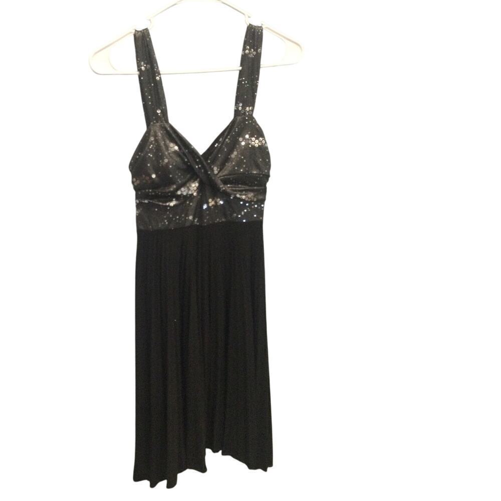 Vintage Babydoll Dress Size Small Black Sequin‎ Whimsigoth Y2K 90s Chiffon Prom